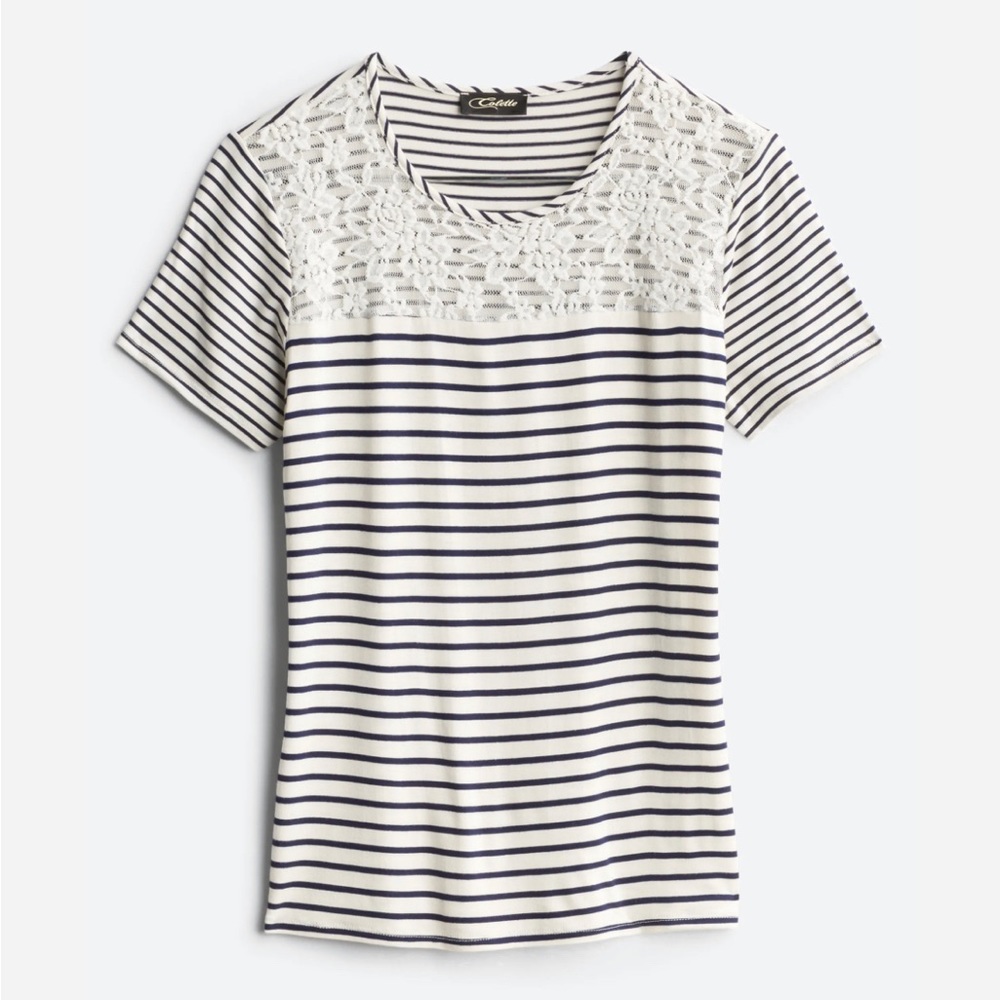 StitchFix COLETTE Leatrix Lace Detail Knit Top Size Large